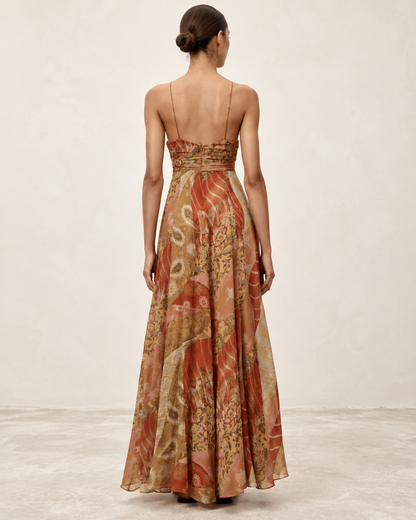 Floral Midi Dress back view