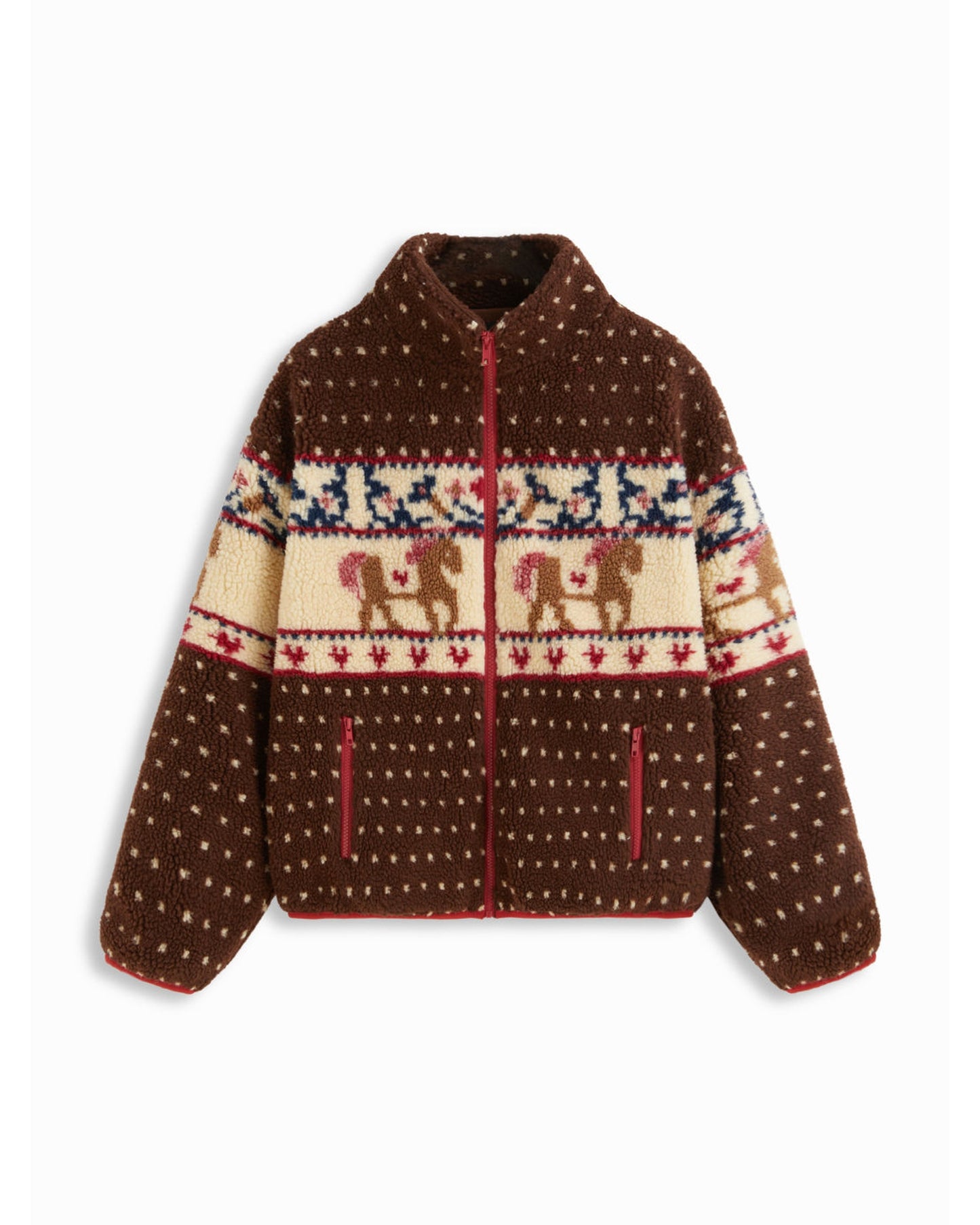 Fleece Collar Graphic Jacket