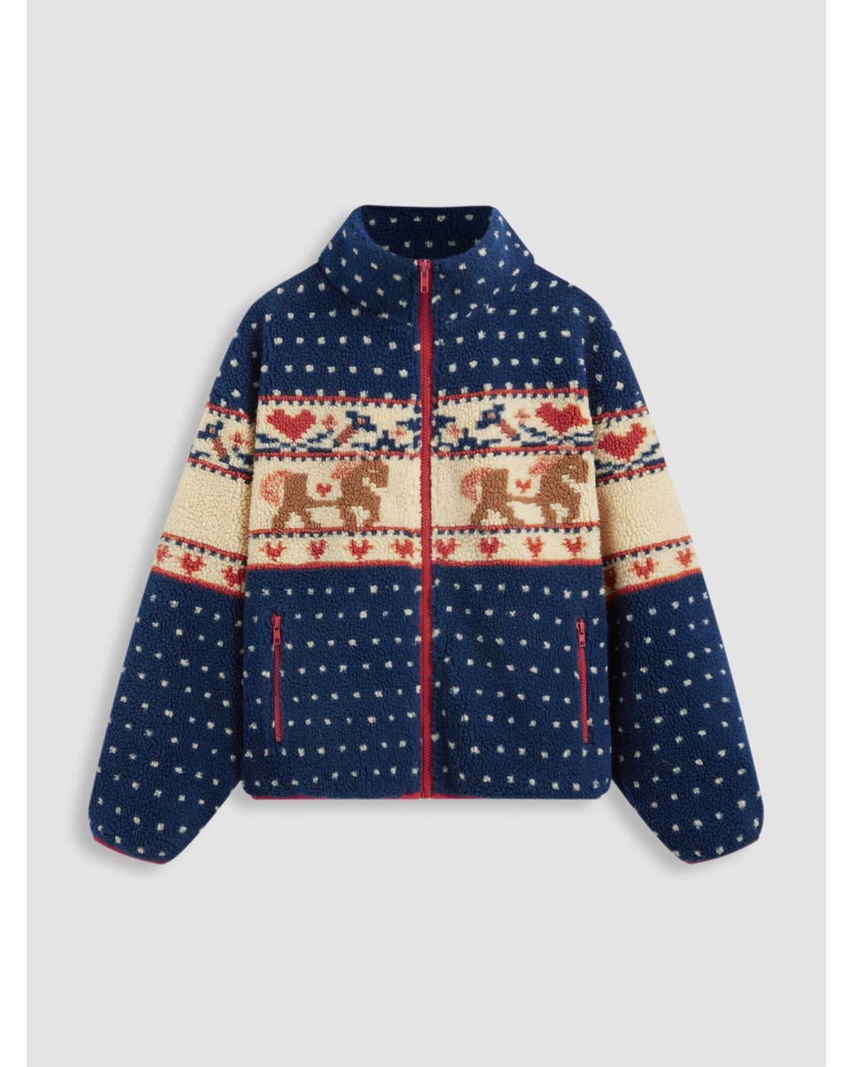 Fleece Collar Graphic Jacket