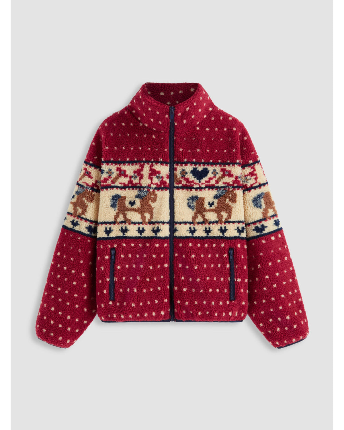Fleece Collar Graphic Jacket