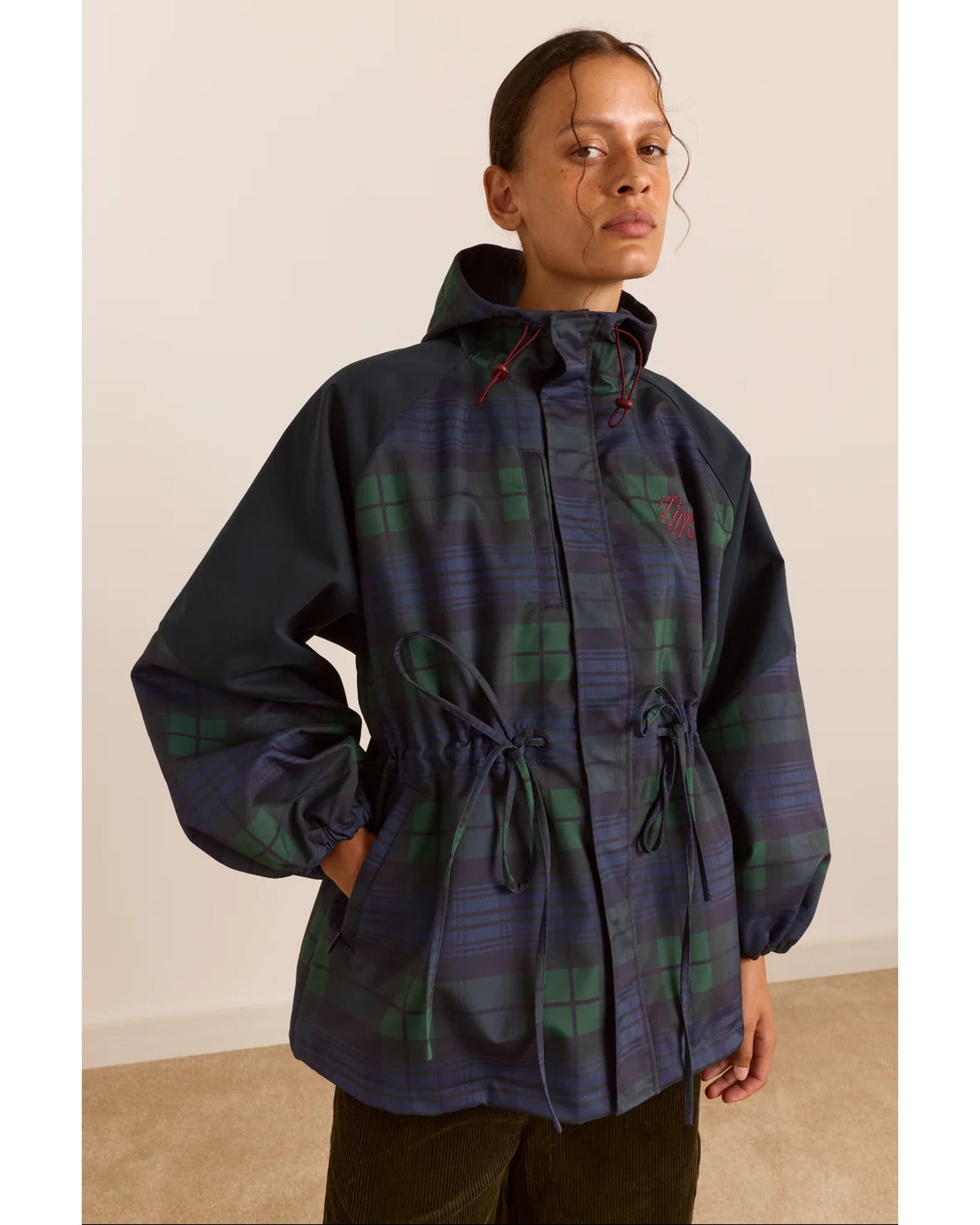 Liu Raincoat Navy Check