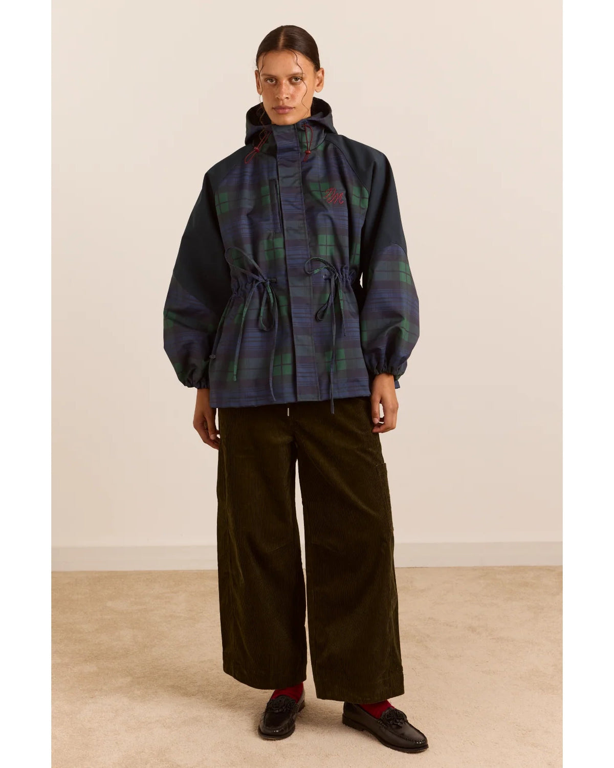 Liu Raincoat Navy Check