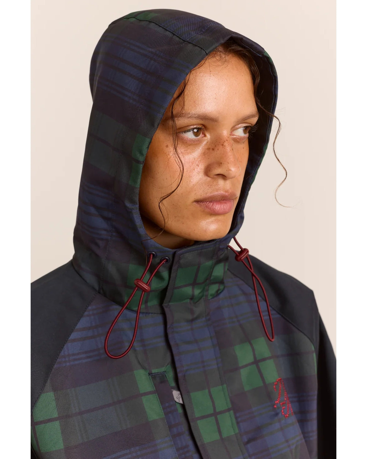 Liu Raincoat Navy Check